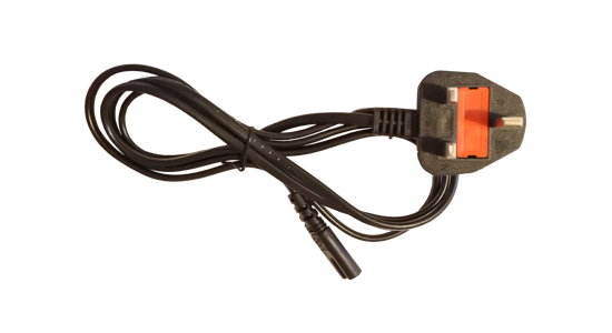 image of iec-c7 figure of eight uk mains power lead