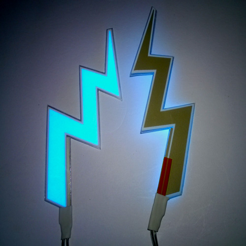 glowing lightning bolts made of el panel.