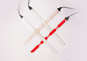 Gif showing the 1cm x 20cm Ribbon Tape EL Panel lit and unlit