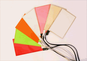 Gif showing the 5x8cm el panel lit and unlit