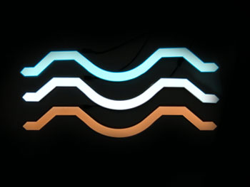 EL foil tape curved glowing shape