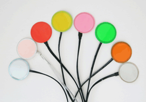 Gif showing the 3cm round panel lit and unlit