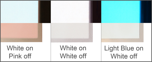showing the difference between white panels lit and unlit